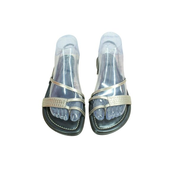 Donald J Pliner Gold Leather Slip-on Slingback Casual Italy Sandals Size 8 M - Picture 5 of 9